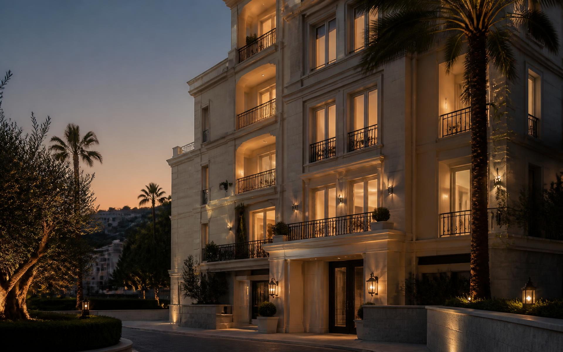 The Graces — The Octad house exterior at dusk